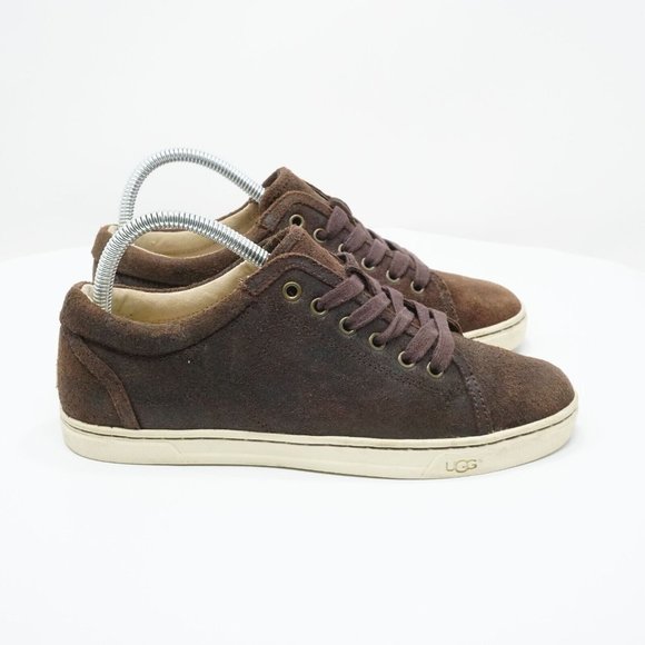 Ugg 1008487 Womens Tomi Sneakers Shoes Brown Nubuck Leather Lace Up 7.5 - Picture 2 of 11